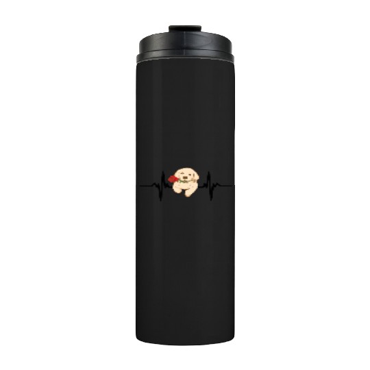 Heart Beat Of Golden Retriever That Fall In Love. Thermal Tumblers