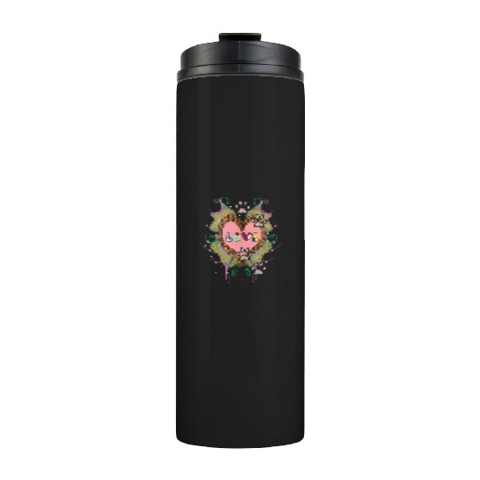 Dog footprints love heart Thermal Tumblers