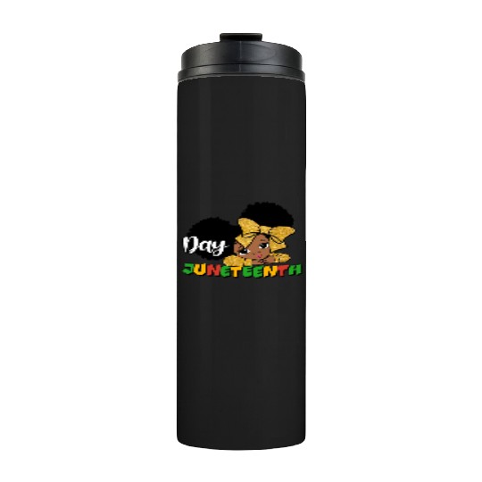 Juneteenth Day Celebration Afro Girl Thermal Tumblers