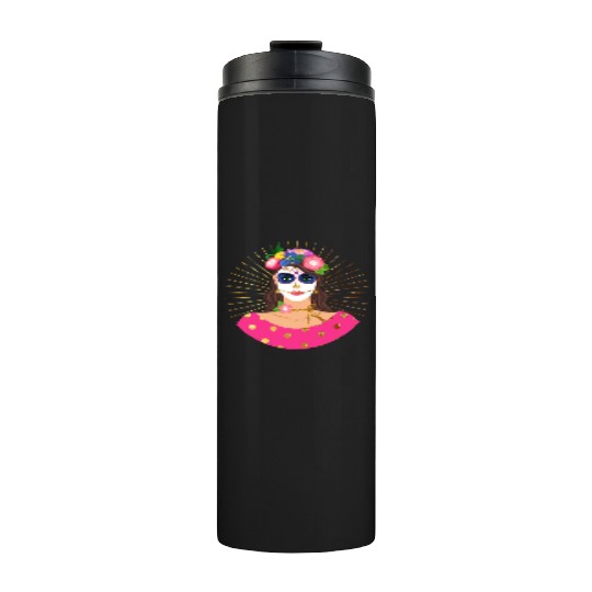 Dia De Los Muertos Thermal Tumblers, Little Girl Sugar Skull