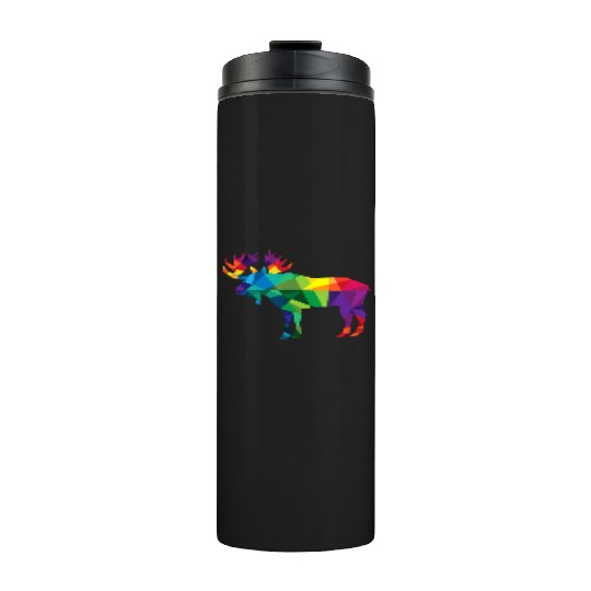 Moose Colorful Low Poly Art HUNTING Theme - Hunter Thermal Tumblers