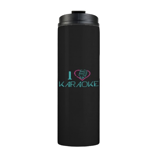 Karaoke Singer Heart 80s Retro I Thermal Tumblers