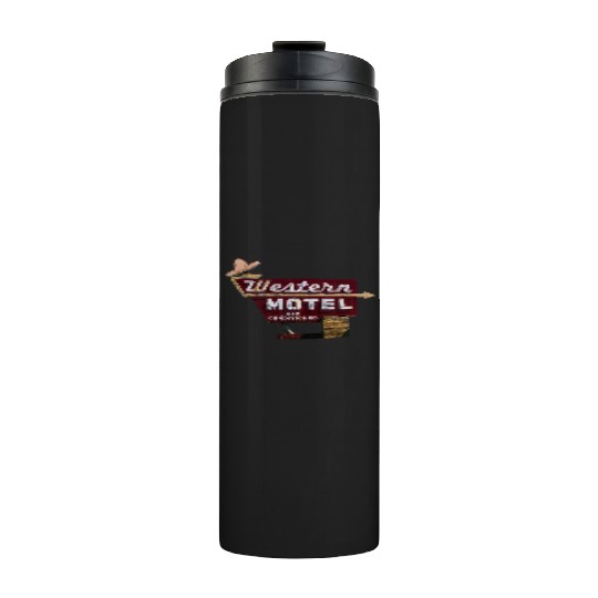 Route 66 Neon Western Motel Bethany Oklahoma Thermal Tumblers