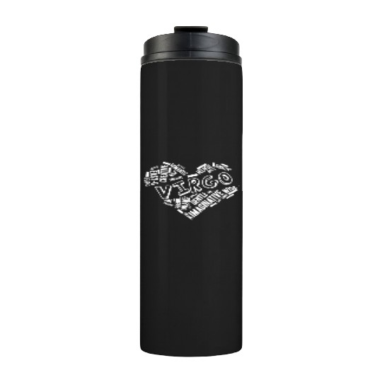 Virgo Heart Word Cloud Doodle Astrology Zodiac Sta Thermal Tumblers