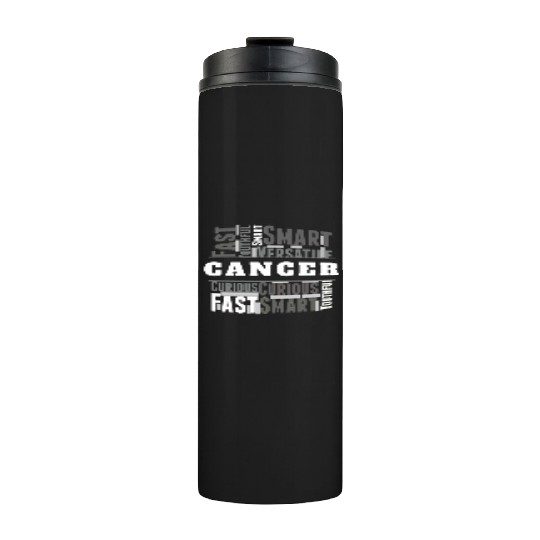Cancer Zodiac Star Sign Word Cloud Square Monochro Thermal Tumblers