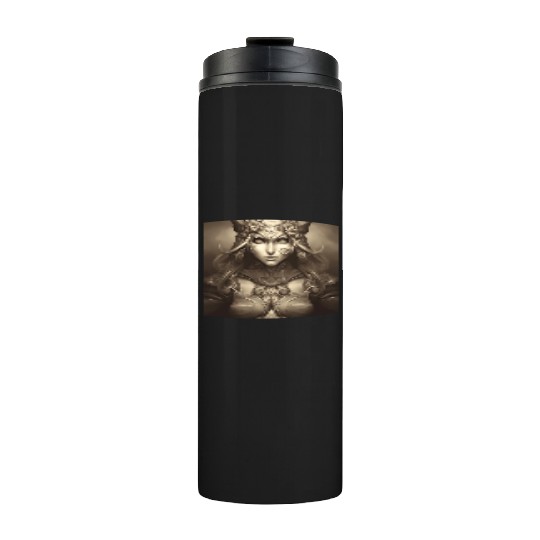 Warrior princess wearing gothic plate dark fantasy Thermal Tumblers