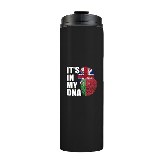 Belarusian And British Mix Heritage DNA Flag Thermal Tumblers