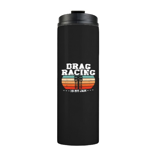 Drag Racing Race Car Girl Retro Thermal Tumblers