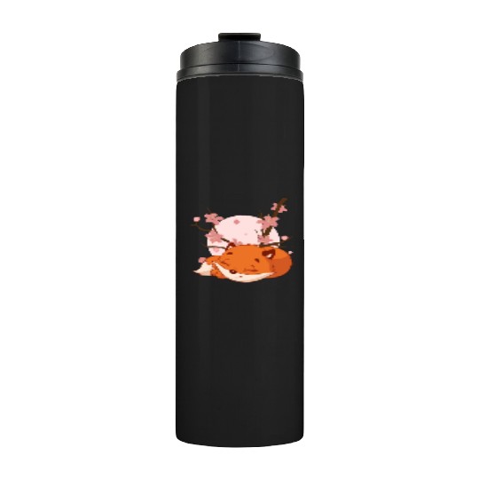 Japanese Fox Cherry blossom Flower sakura kawaii Thermal Tumblers