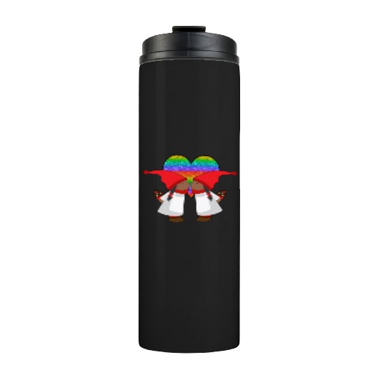 Black Lesbian Gnome Valentines Day Couples Gift Thermal Tumblers