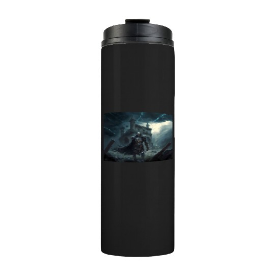 Death Knight in Thunderstorm Thermal Tumblers