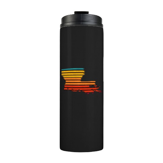 Louisiana sticker retro Thermal Tumblers