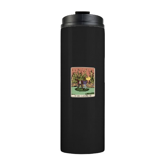 Cottagecore Frog Tarot Card "The Lovers" for a Thermal Tumblers
