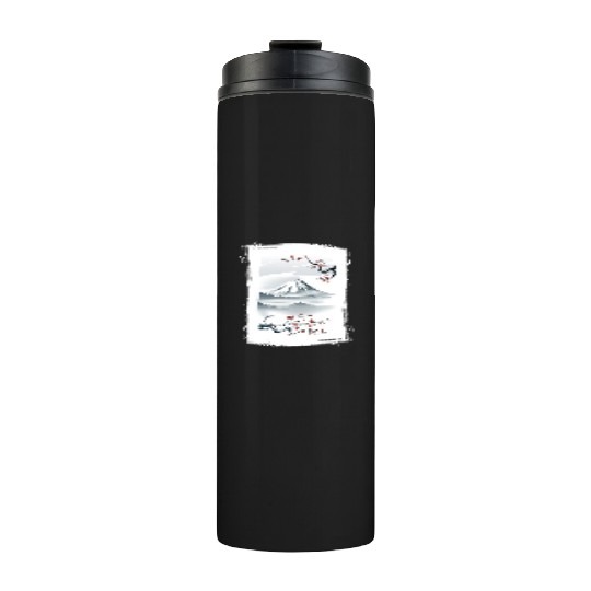 Fuji Cherry Blossom Cherry Tree Japan Thermal Tumblers