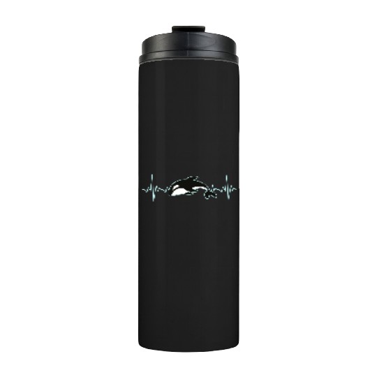 Orca Whale Heartbeat Thermal Tumblers