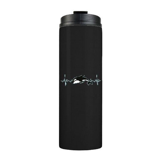 Orca Whale Heartbeat Thermal Tumblers