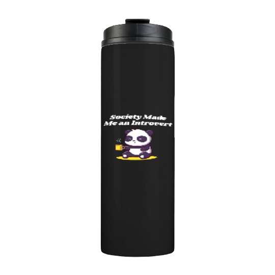 Handcrafted by Society Introvert Sayings Antisocia Thermal Tumblers