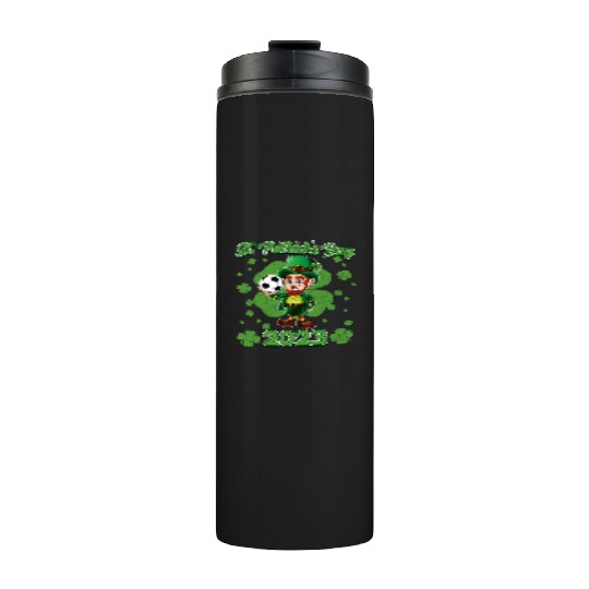 Cute St Patrick 2023 Kids Soccer Ball Green Leprec Thermal Tumblers
