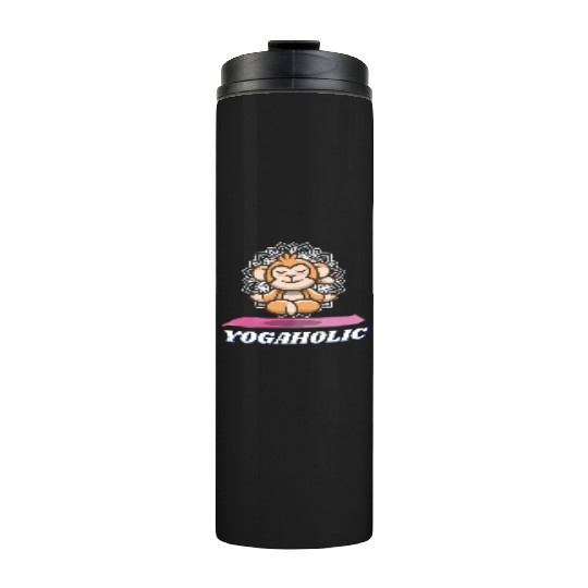 Yoga monkey meditating yogaholic Thermal Tumblers