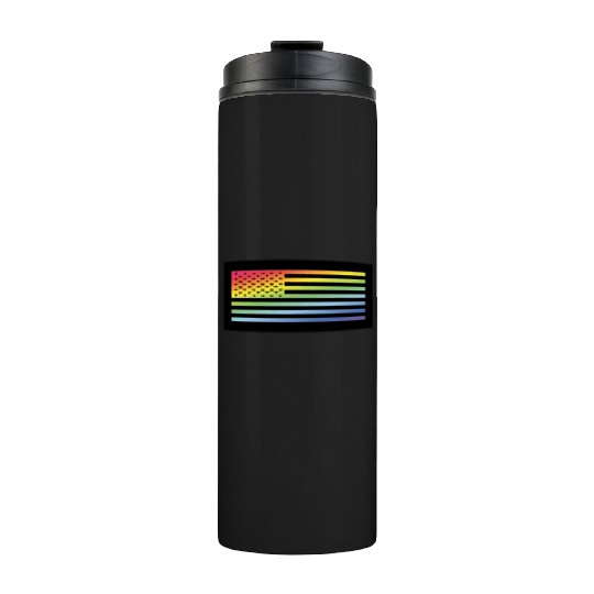 Stars And Stripes / Rainbow Flag (USA / Poster) Thermal Tumblers