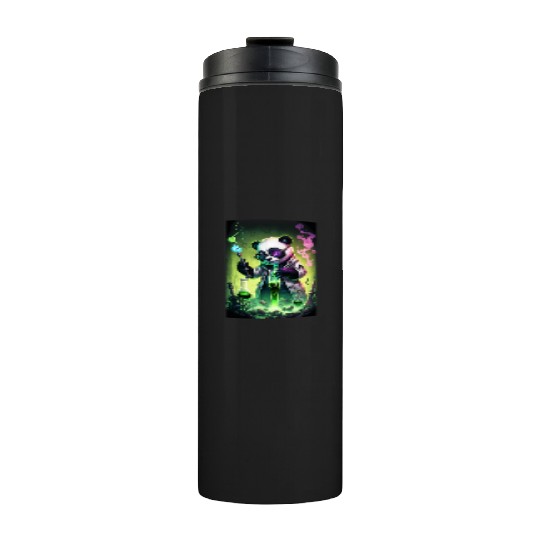 Scientist Panda, Digital Art Thermal Tumblers