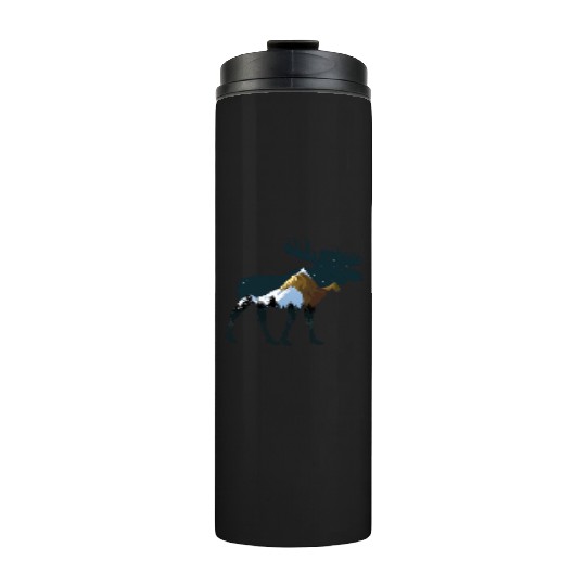 Night Forest Moose Thermal Tumblers