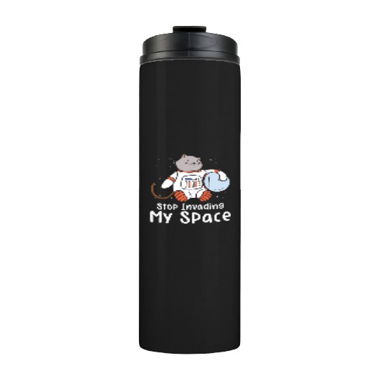 Space Purring Cat Astronaut Cat Lover Spaceship Thermal Tumblers