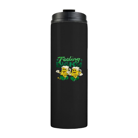 St Patrick's Day Feeling Lucky Retro Vintage Beer Thermal Tumblers