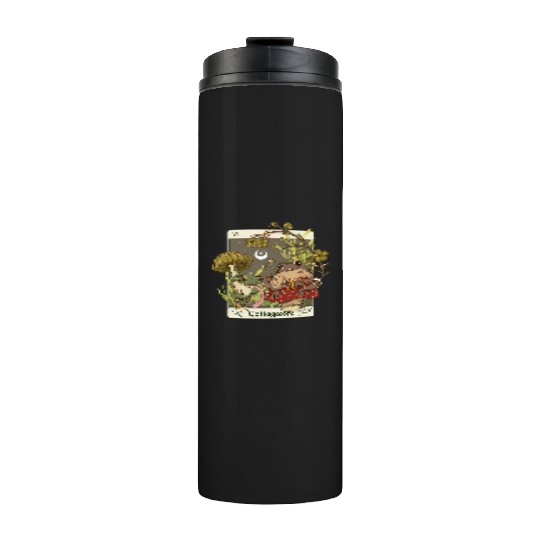 Swamp Mushroom Frog Cottagecore Tarot Card Aesthet Thermal Tumblers