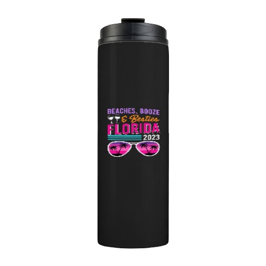 Beach Booze Besties Florida Vacation Spring Break Thermal Tumblers