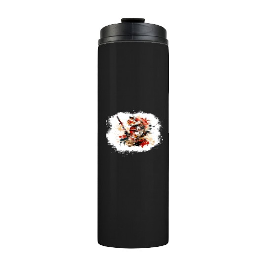 Cute Samurai Cat Thermal Tumblers