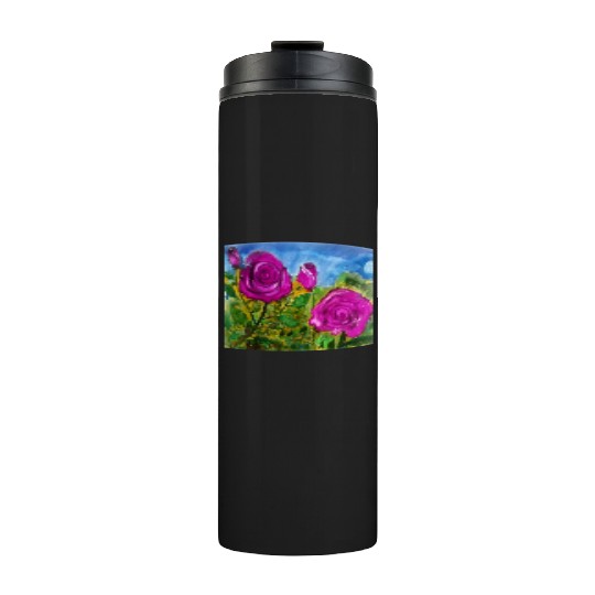 Hand Painted Roses Thermal Tumblers Thermal Tumblers Mugs Tote Bags