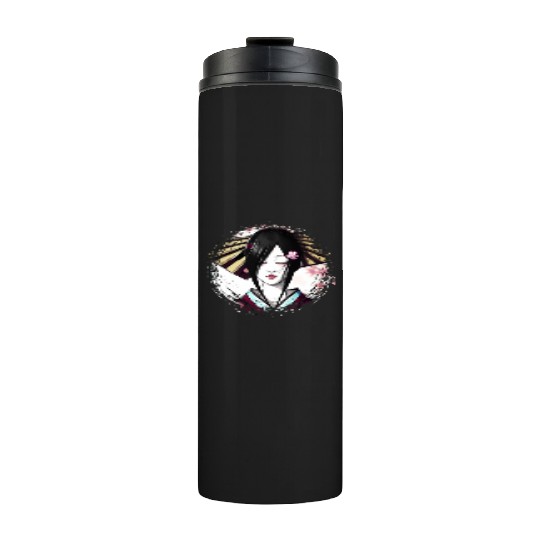 Geisha, traditional digital art, Japan Thermal Tumblers