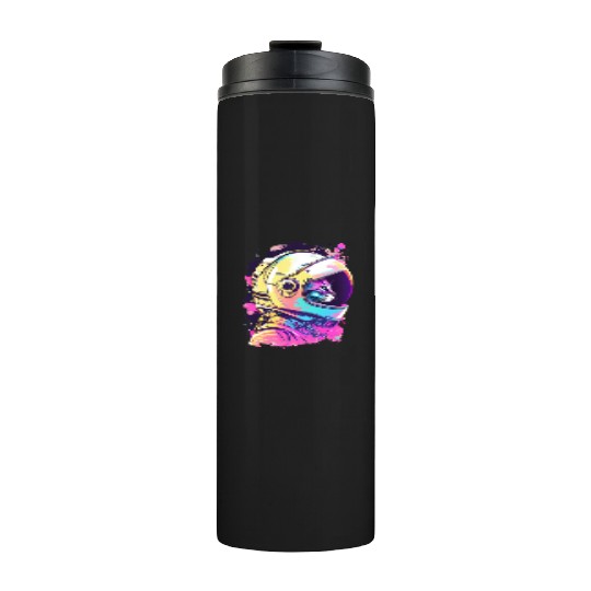 Aesthetic Vaporwave Space Cat 80s 90s Astronaut Thermal Tumblers