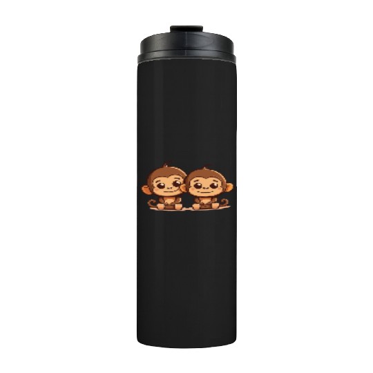 Monkeys siblings brother sister family love ape Thermal Tumblers