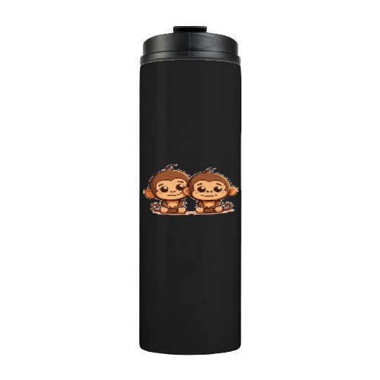 Monkeys siblings brother sister family love ape Thermal Tumblers
