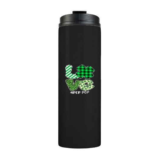 Love Pop Pop Green Plaid Leopard Shamrock Thermal Tumblers