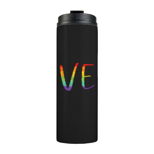 LGBT Pride Love LO VE Lesbian Couple Matching Love Thermal Tumblers