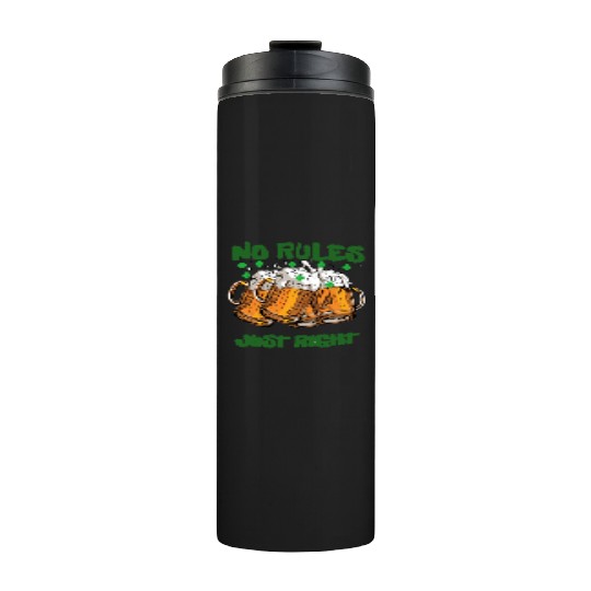 st paddy funny day, green beer Irish day Thermal Tumblers