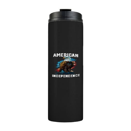 American Independence American Bald Eagle 4th of Thermal Tumblers