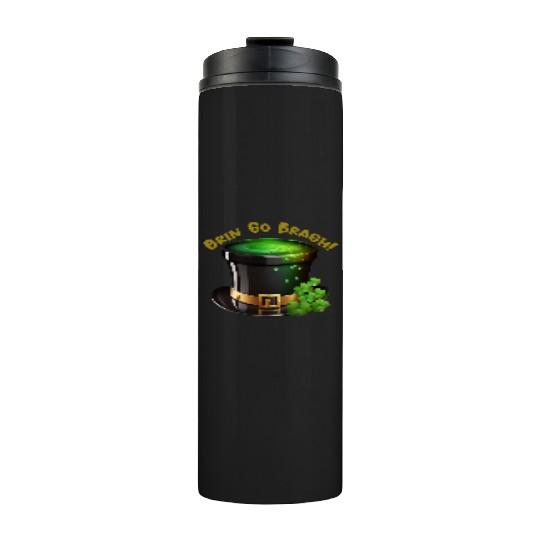 Get Lucky with this 'Erin go Bragh' Top Hat Design Thermal Tumblers
