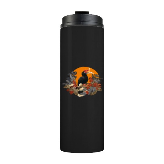 Low Polygonal Of Rhinoceros Hornbill Birds Thermal Tumblers