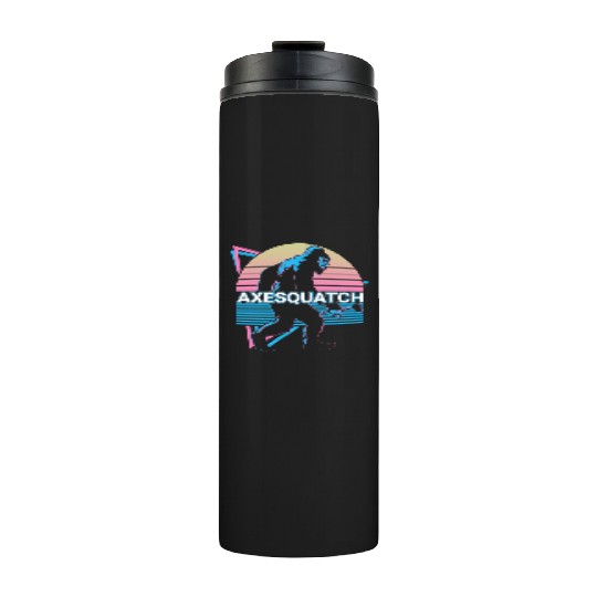 Funny Axe Throwing Bigfoot Sasquatch Ax Thrower Thermal Tumblers