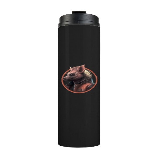 Punk hyena with leather jacket Thermal Tumblers