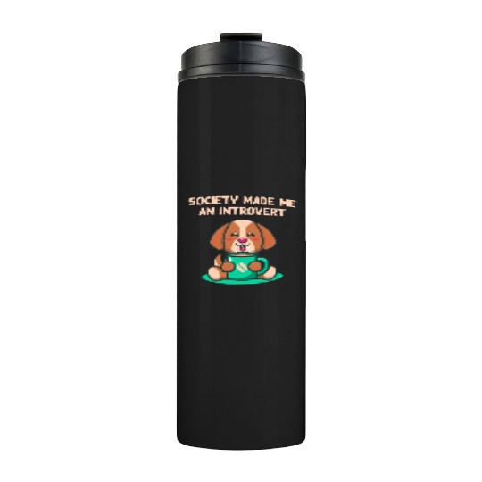Handcrafted by Society Introvert Sayings Antisocia Thermal Tumblers