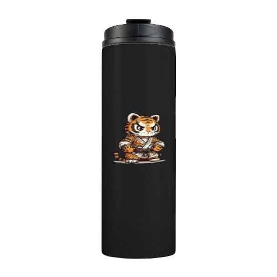 a lion in a kimono Thermal Tumblers