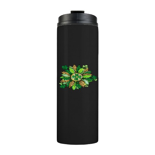 Sunflower Green With Leopard Thermal Tumblers