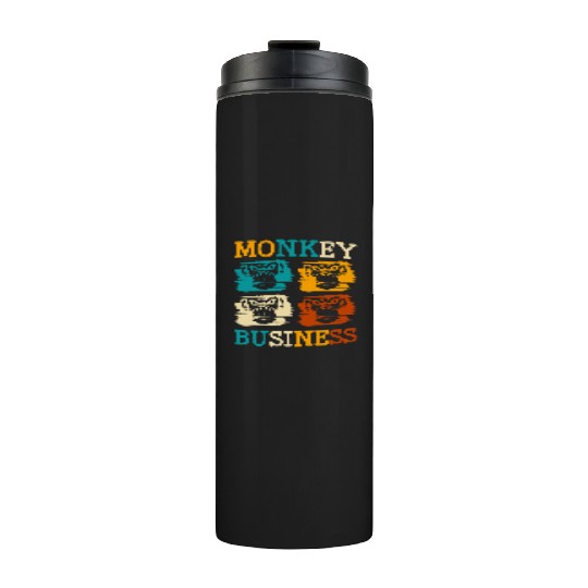 Banana Chimpanzee Colorful Hairy Thermal Tumblers