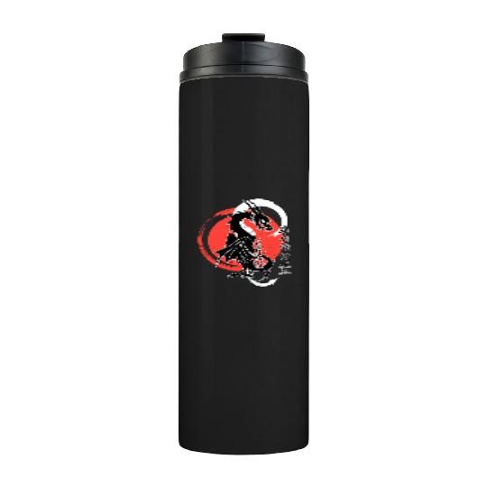 Black dragon, red moon Thermal Tumblers