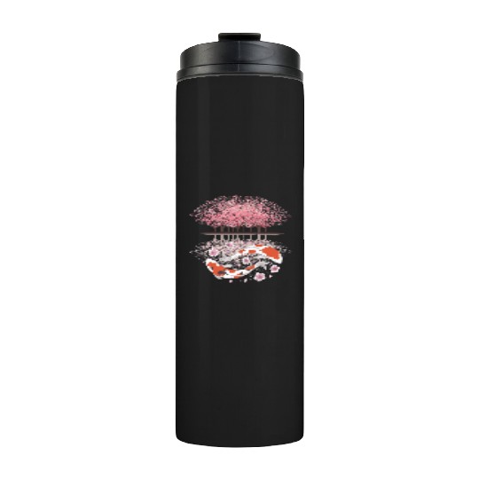 Koi Sakura Tree Upside Down Cherry Blossom Japanes Thermal Tumblers
